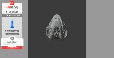 A detailed 3D model of a quoll skull, shown from a top-down perspective.