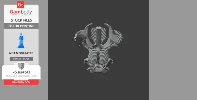 3D model of a Brownbanded Bamboo Shark skull with intricate skeletal details for printing.
