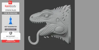 Iguana HEAD WALL HANGER COAT AND KEY HOLDER HOOK