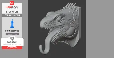 Iguana HEAD WALL HANGER COAT AND KEY HOLDER HOOK