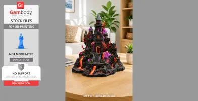 Volcanic Fantasy Fortress STL File for 3D Print
