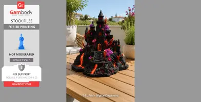 Volcanic Fantasy Fortress STL File for 3D Print