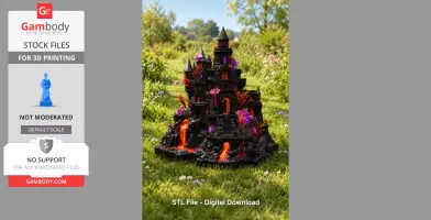 Volcanic Fantasy Fortress STL File for 3D Print