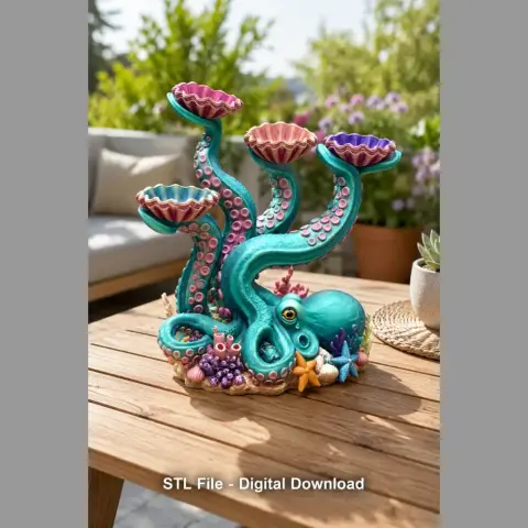 Ocean Tentacle Treasure Organizer STL File for 3D Print