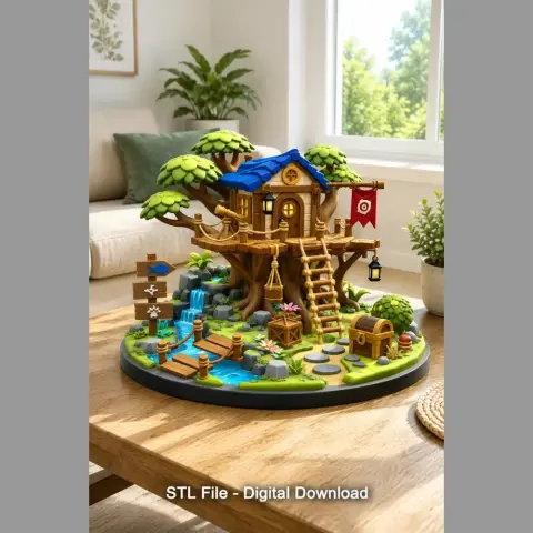 Enchanted Woodland Treehouse STL File for 3D Print