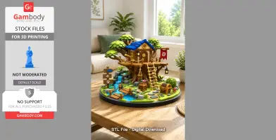 Enchanted Woodland Treehouse STL File for 3D Print