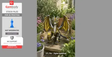 Steampunk Guardian Dragon with Energy Core Lantern STL File for 3D Print