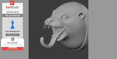 Otter HEAD WALL HANGER COAT AND KEY - Animal Wall Hook STL