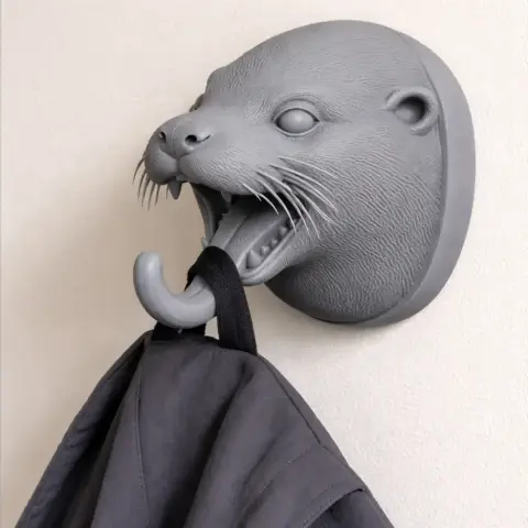 Otter HEAD WALL HANGER COAT AND KEY - Animal Wall Hook STL