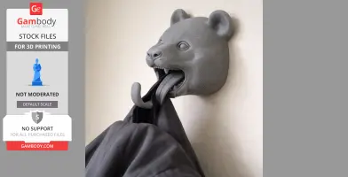 Panda HEAD WALL HANGER COAT AND KEY - Animal Wall Hook STL
