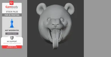 Panda HEAD WALL HANGER COAT AND KEY - Animal Wall Hook STL