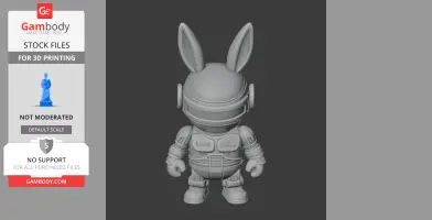 Bugs Bunny Robocop Ring - Mashup Figure STL