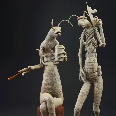 MIB Worms Armed & Relaxed 3D Printer Files | Assembly