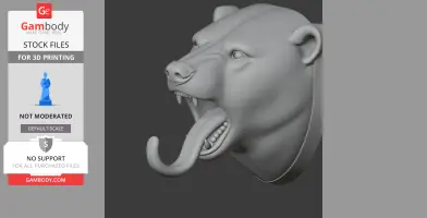 Polar bear HEAD WALL HANGER COAT AND - Animal Wall Hook STL