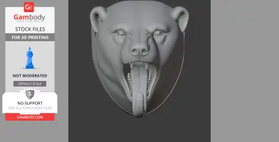 Polar bear HEAD WALL HANGER COAT AND - Animal Wall Hook STL