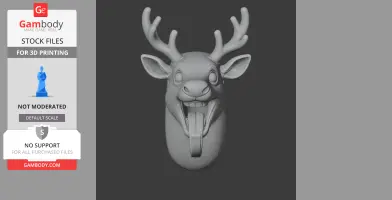 Reindeer HEAD WALL HANGER COAT AND - Animal Wall Hook STL