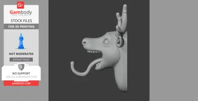 Reindeer HEAD WALL HANGER COAT AND - Animal Wall Hook STL