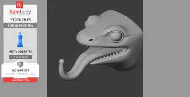 Salamander HEAD WALL HANGER COAT AND - Animal Wall Hook STL