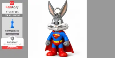 Bugs Bunny Superman Ring - Mashup Figure STL