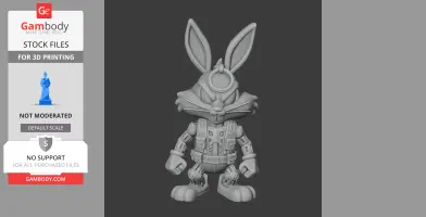 Bugs Bunny Terminator Ring - Mashup Figure STL