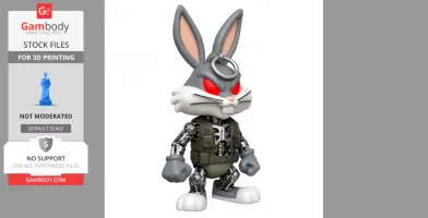 Bugs Bunny Terminator Ring - Mashup Figure STL