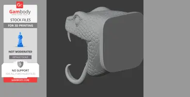 Snake Head Wall Hanger Coat and Key - Animal Wall Hook STL
