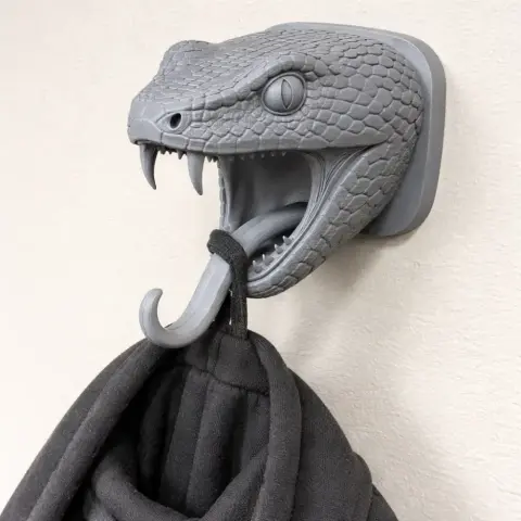 Snake Head Wall Hanger Coat and Key - Animal Wall Hook STL