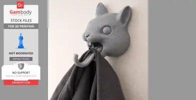 Squirrel Head Wall Hanger Coat and - Animal Wall Hook STL