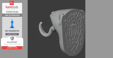 Stoat Head Wall Hanger Coat and Key - Animal Wall Hook STL
