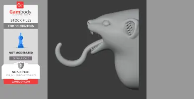 Stoat Head Wall Hanger Coat and Key - Animal Wall Hook STL