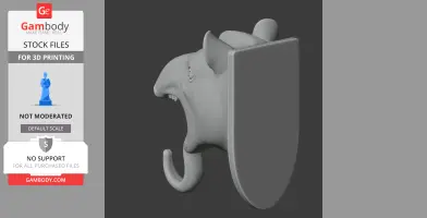 Tapir HEAD WALL HANGER COAT AND KEY - Animal Wall Hook STL