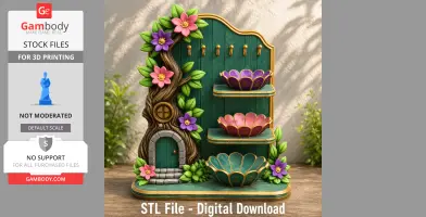 Fantasy Fairy Key Holder and Bow Shelf STL File for 3D Print