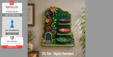 Fantasy Fairy Key Holder and Bow Shelf STL File for 3D Print