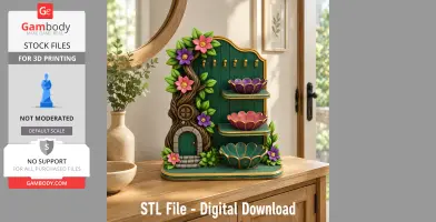 Fantasy Fairy Key Holder and Bow Shelf STL File for 3D Print