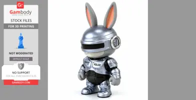 Bugs Bunny Robocop Ring Figure - Mashup Figure STL