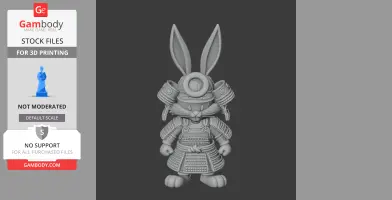 Bugs Bunny Samurai Ring Figure - Mashup Figure STL