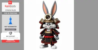 Bugs Bunny Samurai Ring Figure - Mashup Figure STL