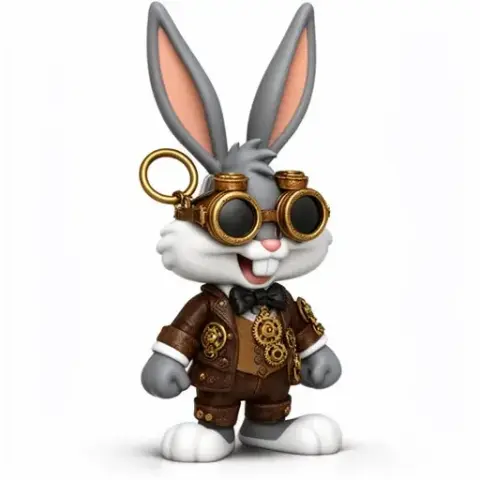 Bugs Bunny Steampunk Ring Figure - Mashup Figure STL