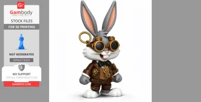 Bugs Bunny Steampunk Ring Figure - Mashup Figure STL