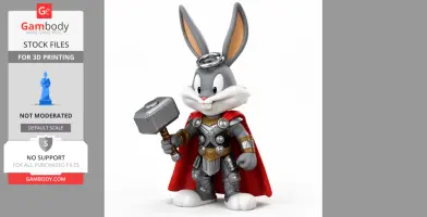 Bugs Bunny Thor Ring Figure - Mashup Figure STL