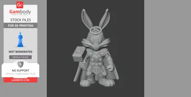 Bugs Bunny Thor Ring Figure - Mashup Figure STL