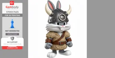 Bugs Bunny Viking Ring Figure - Mashup Figure STL