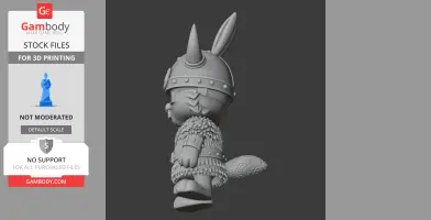 Bugs Bunny Viking Ring Figure - Mashup Figure STL