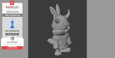 Bugs Bunny Viking Ring Figure - Mashup Figure STL