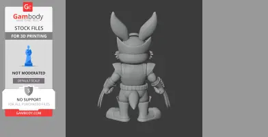 Bugs Bunny Wolverine Ring Figure - Mashup Figure STL
