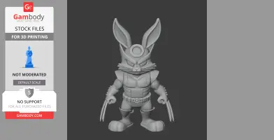 Bugs Bunny Wolverine Ring Figure - Mashup Figure STL