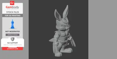 Bugs Bunny Wolverine Ring Figure - Mashup Figure STL