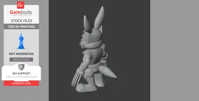 Bugs Bunny Wolverine Ring Figure - Mashup Figure STL