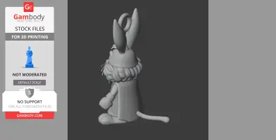 Bugs Bunny Zeus Ring Figure - Mashup Figure STL