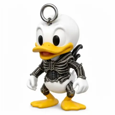 Donald Duck Alien Xenomorph Ring Figure - Mashup Figure STL